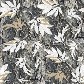 tree bark and beige foliage