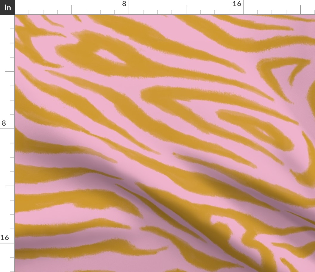 Zebra Sketch Large (Mustard and Pink)