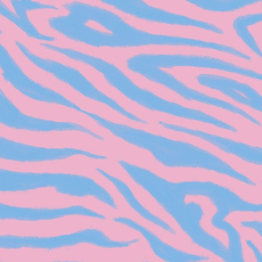 Zebra Sketch Large (Light Blue and Pink)