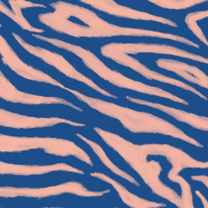 Zebra Sketch Large (Coral Pink and Classic Blue)