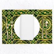 Gold Foil Celtic Rings Interlocking Irish Dotted Tile