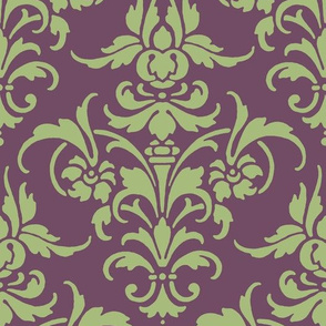 Celadon and Iris Damask