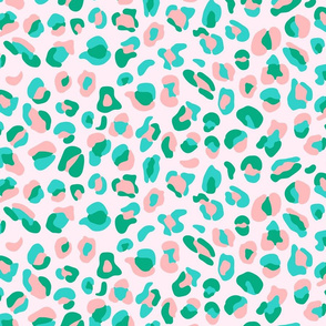 Leopard Spots Small (Minty Green and Pink)