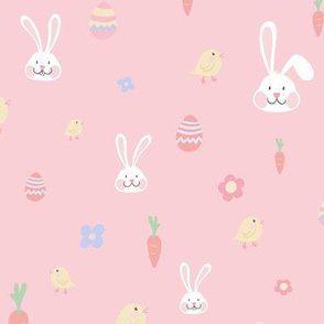 Pastel Bunny and Eggs