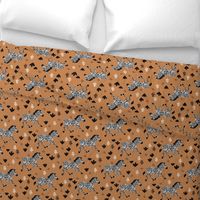 Zebra magic forest Scandinavian style kids animal design caramel brown neutral 