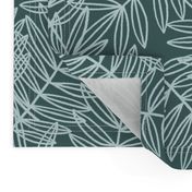 Palm Frond Botanical in Pine and Mint - Large