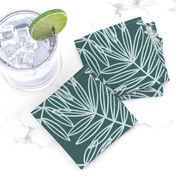 Palm Frond Botanical in Pine and Mint - Large