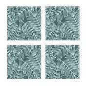 Palm Frond Botanical in Pine and Mint - Large