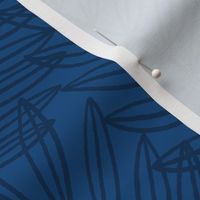 Tropical Palm Fronds in Navy and Classic Blue
