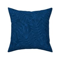 Tropical Palm Fronds in Classic Blue and Navy