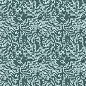 Tropical Palm Fronds in Pine and Mint - Small