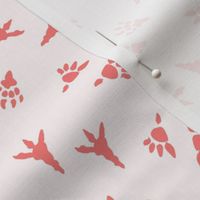 dinosaur paws fabric - footprint fabric, t rex fabric, girls dinosaur fabric, dinosaur design, girly dinosaur - pink