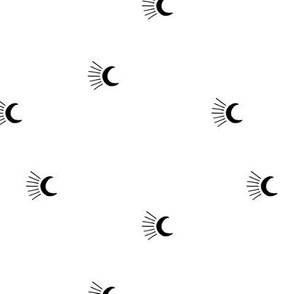 Moon light lunar magic universe minimalist abstract night nursery dreams monochrome black and white neutral