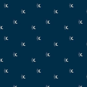 Moon light lunar magic universe minimalist abstract night nursery dreams navy blue SMALL