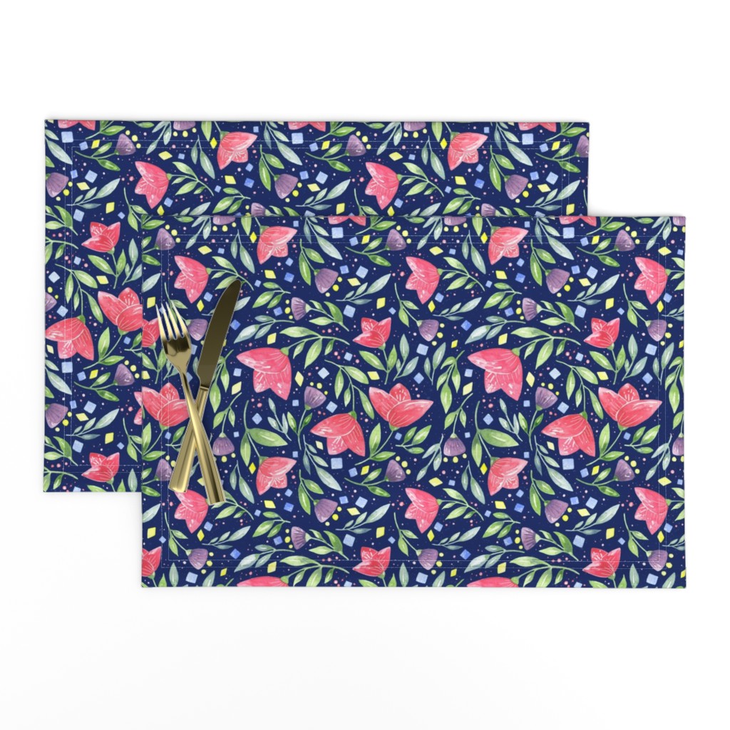 Modern Vibrant Watercolor Micro Floral Quilt