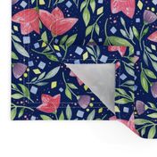 Modern Vibrant Watercolor Micro Floral Quilt