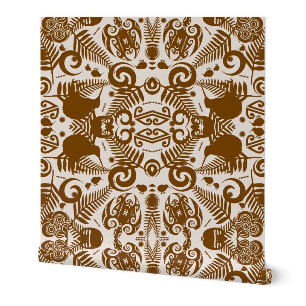 kiwi damask in brown and taupe