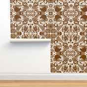 kiwi damask in brown and taupe