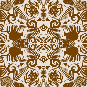 kiwi damask in brown and taupe