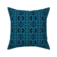 Kiwi Damask Blue & Black - SMALL SCALE