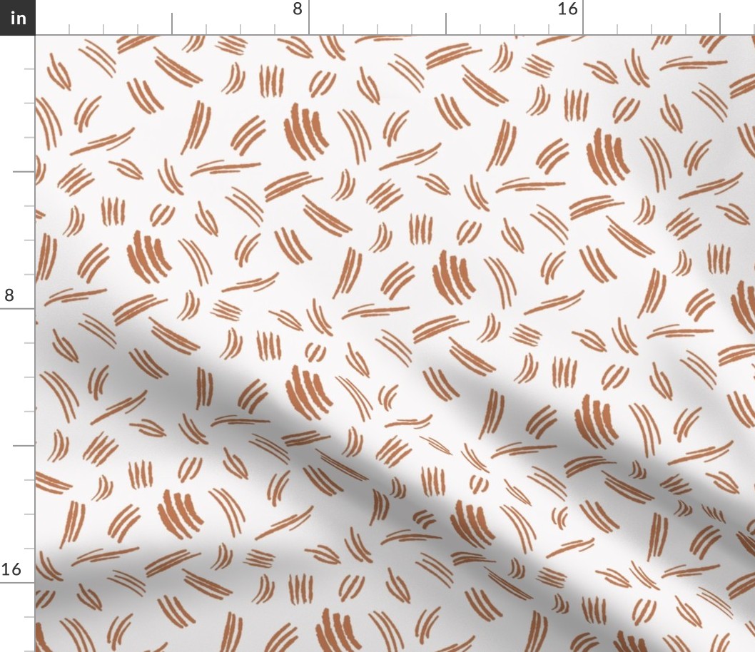 dinoworld claws print - tyrannosaurus rex fabric, trex print, baby bedding, bedding fabric, muted, earth toned  - rust