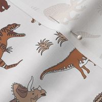 dinosaur fabric - muted nursery fabric, earth fabric, montessori nursery fabric, -  earthy brown