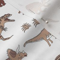dinosaur fabric - muted nursery fabric, earth fabric, montessori nursery fabric, -  rust