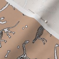 dinosaur skeleton fabric - muted earth fabric, baby boy fabric, boys fabric, science fabric, bones fabric, dinosaur bone fabric - tan
