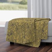 Tropical Palm Fronds in Grey and Yellow