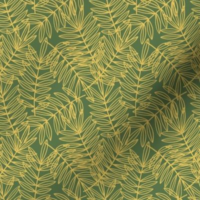 Tropical Palm Fronds in Yellow and Green - Small