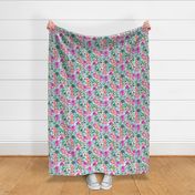 upside floral magenta green medium scale