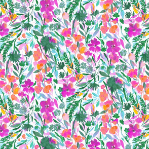 upside floral magenta green medium scale