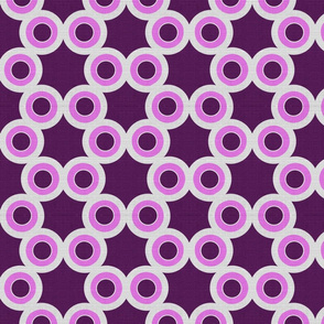 Silver Foil Honeycomb Circular Hexagon Pattern in Lavender Tile