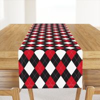 Black, white and Red Argyle