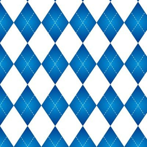 white and blue Argyle