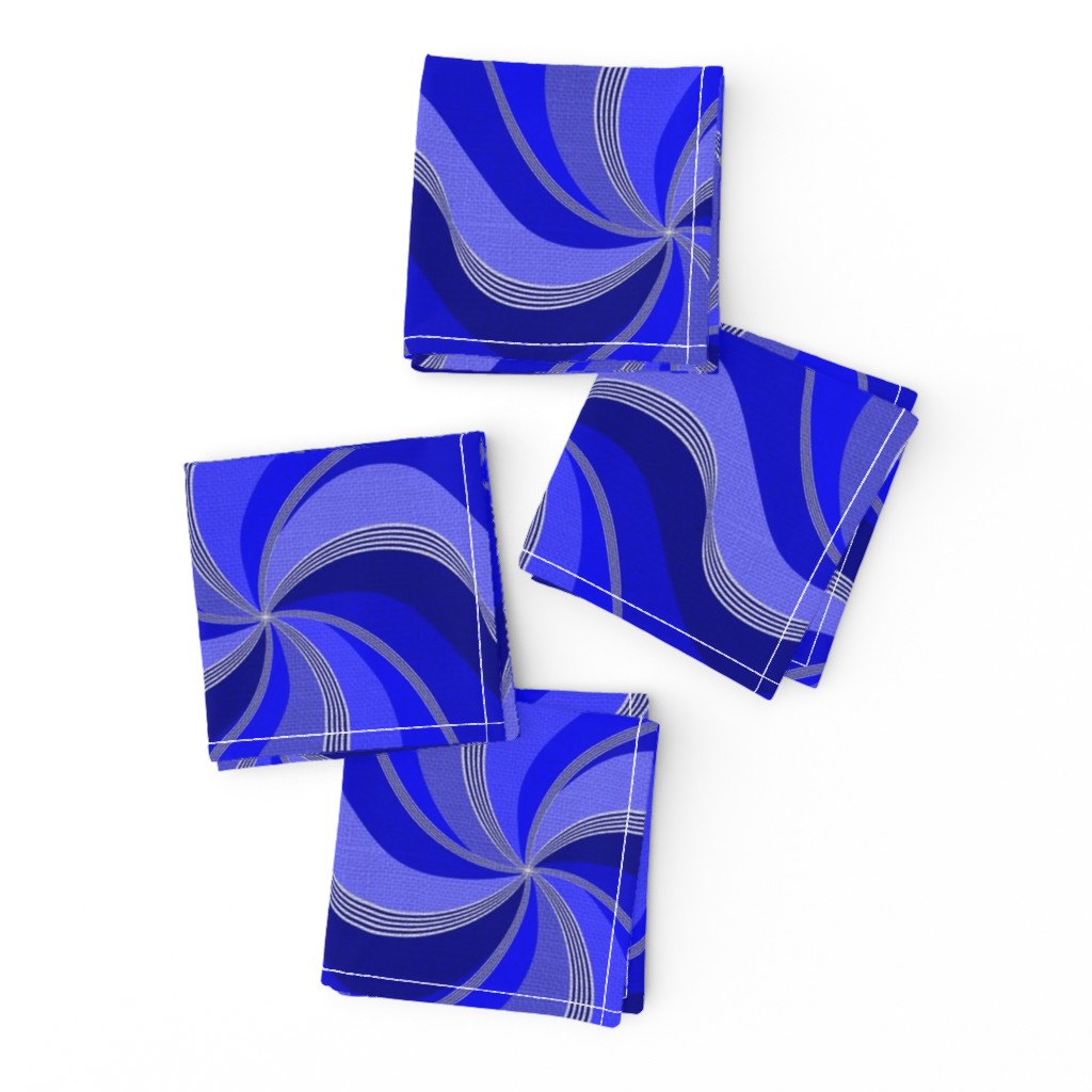 Silver Foil Twisted Vortex Shades of Blue Tile