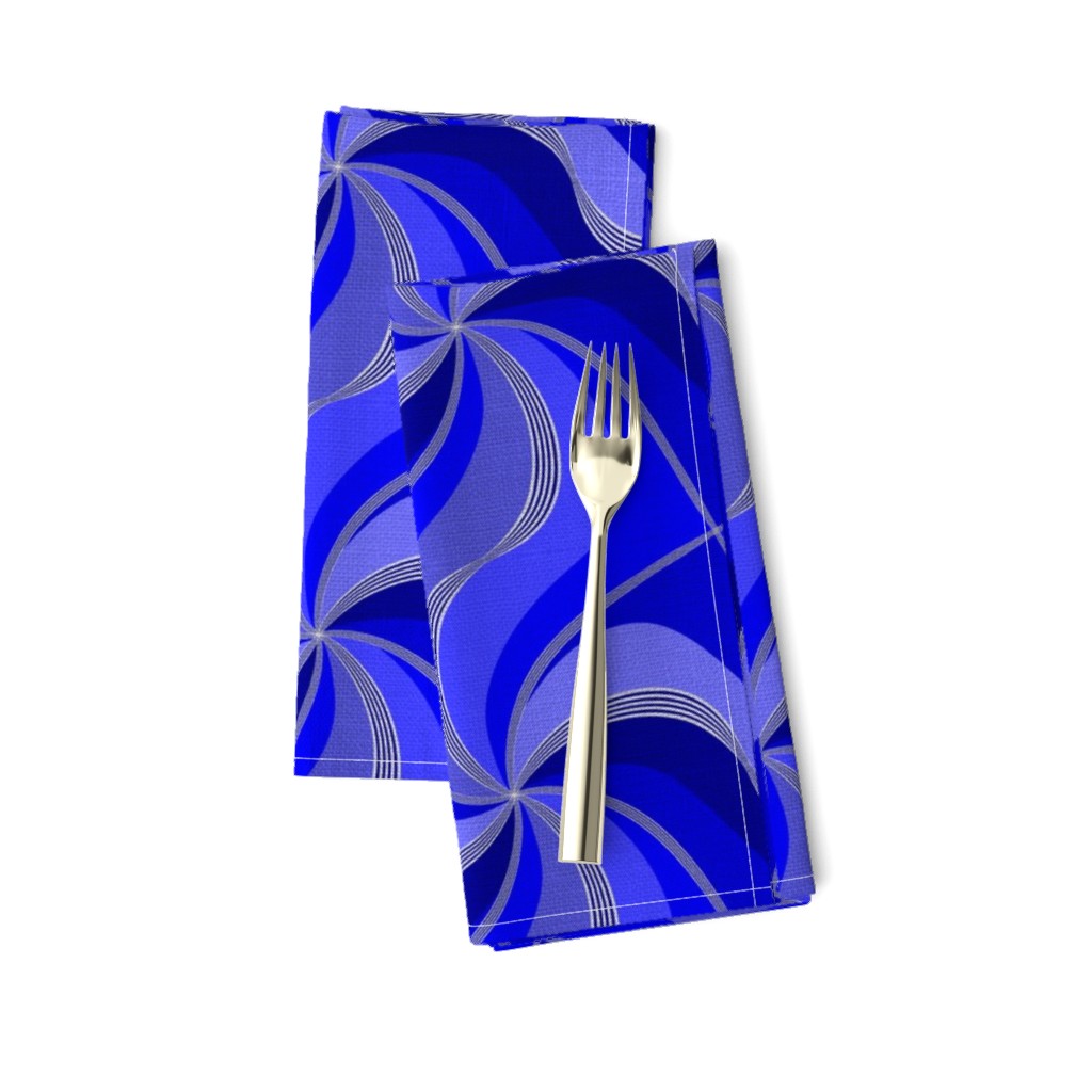 Silver Foil Twisted Vortex Shades of Blue Tile