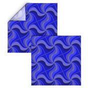 Silver Foil Twisted Vortex Shades of Blue Tile