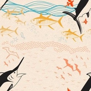 Pale repeating marlin pattern