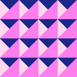 Neon Geometric Triangles Pink