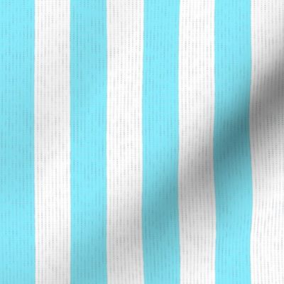 Baby Blue & White Stripes w/ Linen Effect