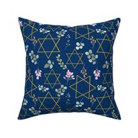 Star of David floral, Midnight 