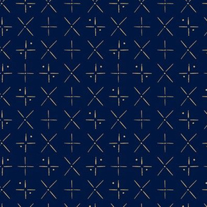 X Marks the Spot in Navy and Mustard Yellow