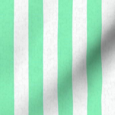 Teal Green & White Stripes w/ Linen Effect