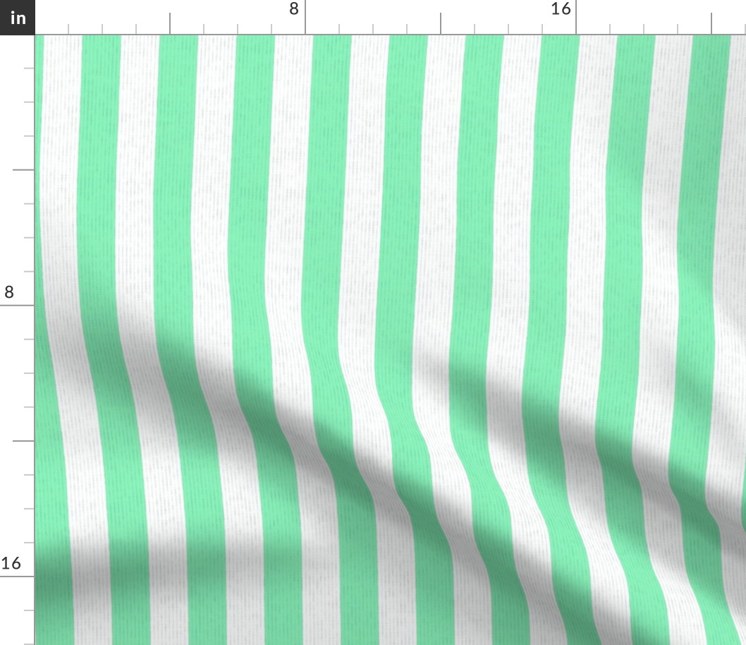 Teal Green & White Stripes w/ Linen Effect