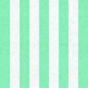 Teal Green & White Stripes w/ Linen Effect (Large Size Print)