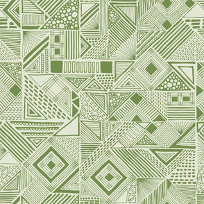 modern geometric white and green