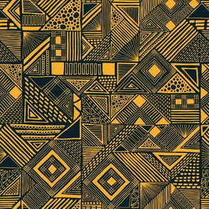 modern geometric yellow and black