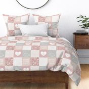 Nursing is a work of heart - Nurse patchwork wholecloth - Pink/Pink - LAD20