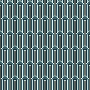 ART DECO NESTED HOUSES - SHADES OF TEAL